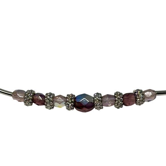 Lia Sophia Pixie Dust Necklace Lavender Iridescent Beaded Signed 16 Inch - Picture 2 of 7